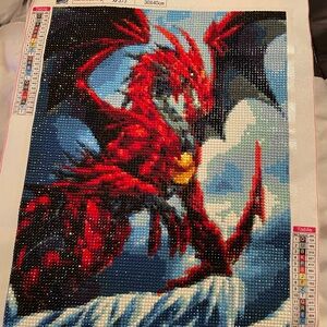 Red and Black Dragon Diamond Painting